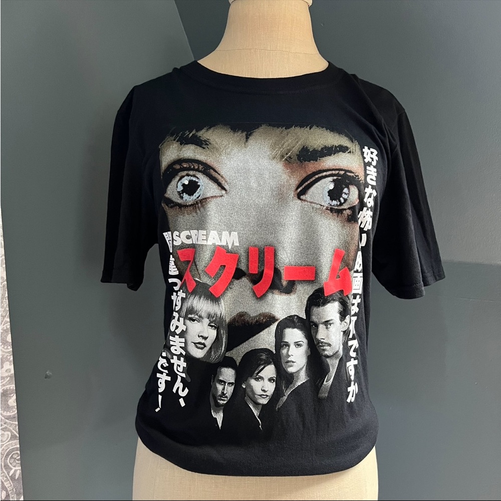 Scream Scary Movie T-shirt- 90s Horror Halloween Thriller- Black S/M Unisex